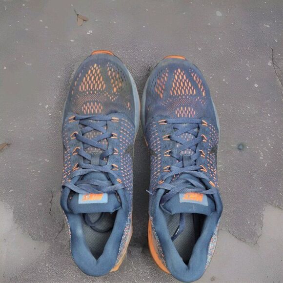 Nike Lunarglide 7 Flyknit Running Trainers Mens Size 8 Blue Lagoon Hyper Orange - Picture 5 of 8